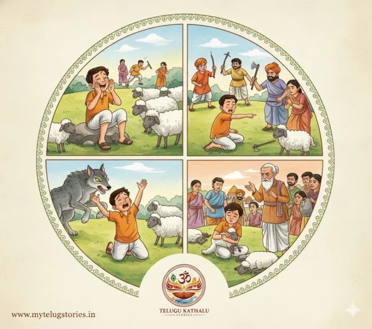The Boy Who Cried Wolf Story in Telugu