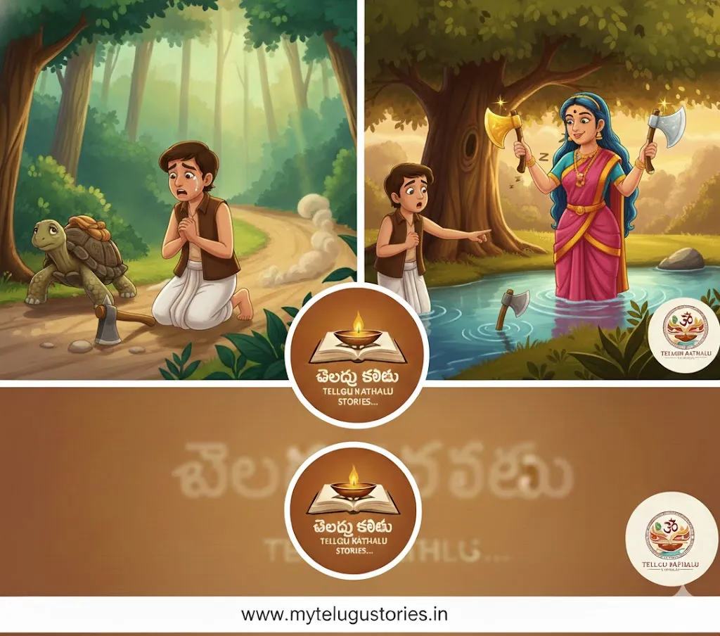 Honest Woodcutter Story in Telugu